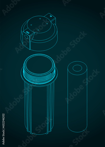 Pre-filter bowl and carbon filter blueprint