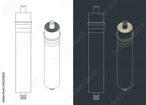 Reverse osmosis membrane isometric blueprints