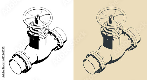 Valve isometric illustrations