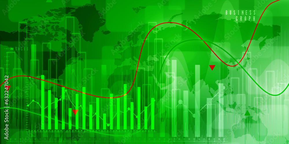 2d rendering Stock market online business concept. business Graph 2d rendering Stock market online business concept. business Graph