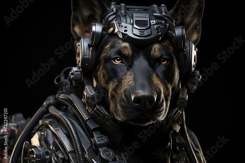 American police dog robot. Innovative fight against crime. Generative AI