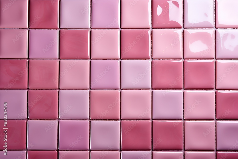 Mur en carreaux roses à fond en damier texture du sol de la salle de bain. Mosaïque de carreaux de sol et de mur en céramique dans une salle de bain Mur en carreaux roses à fond en damier texture du sol de la salle de bain. Mosaïque de carreaux de sol et de mur en céramique dans une salle de bain