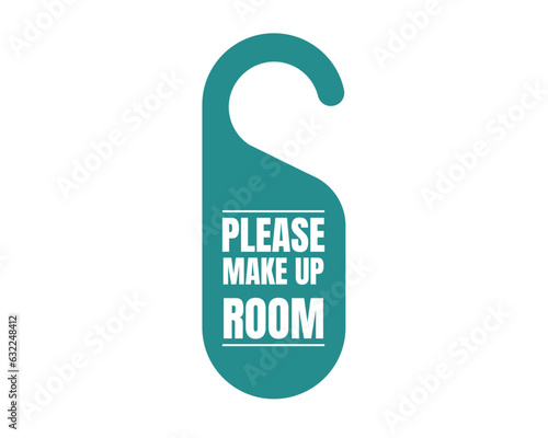 Door hanger signs. Door tags on air. Do not disturb, signs of hotel room. 