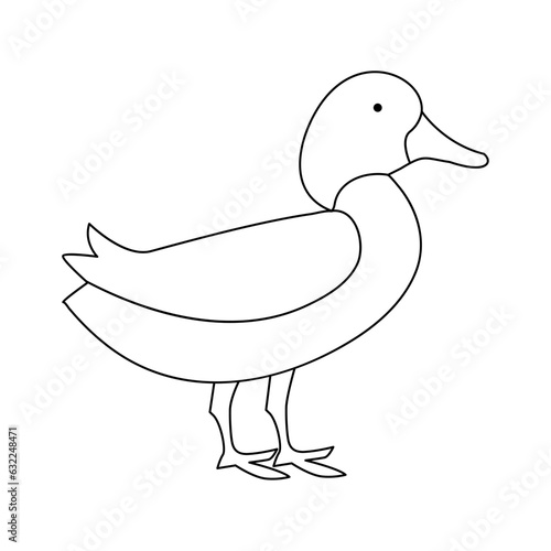 continuous single line drawing of duck water bird vector art illustration