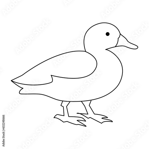 continuous single line drawing of duck water bird vector art illustration
