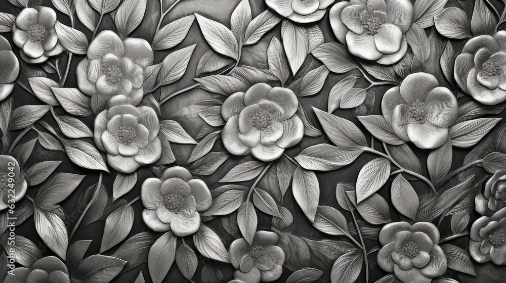 Embossed metal surface floral texture graphic background. Embossed metal surface floral texture graphic background.