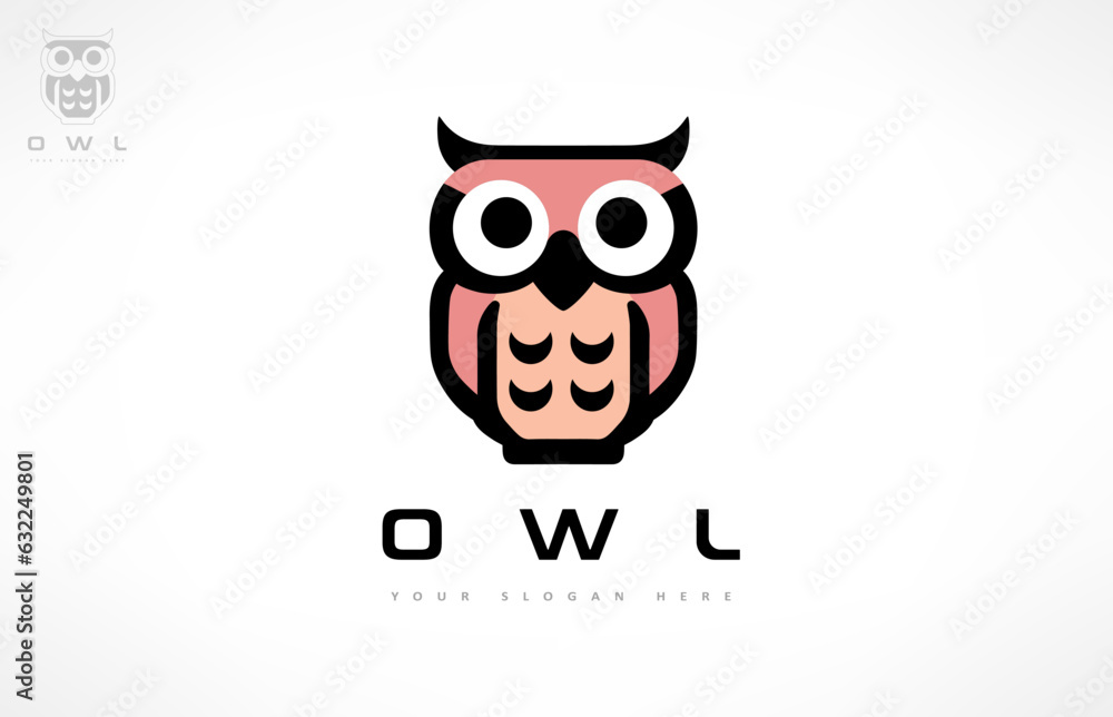 Owl bird logo vector. Animal design. Owl bird logo vector. Animal design.