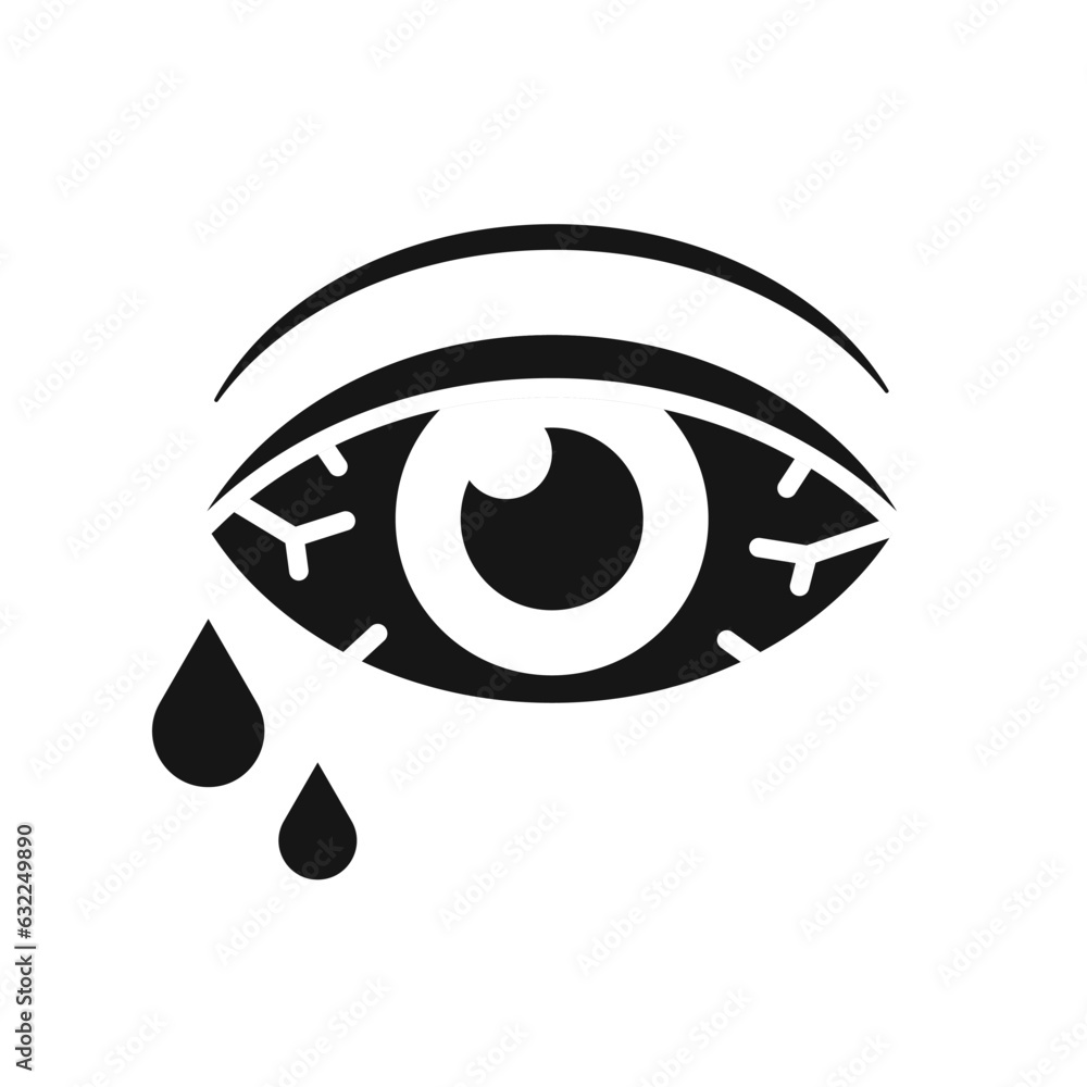 Conjunctivitis vector icon. Sore eye and tear, eye disease Conjunctivitis vector icon. Sore eye and tear, eye disease