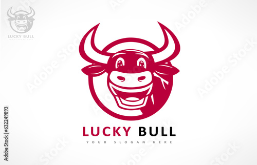 Lucky Bull head logo vector. Animal design.