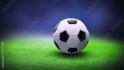 Soccer ball inside the green soccer field © adnan