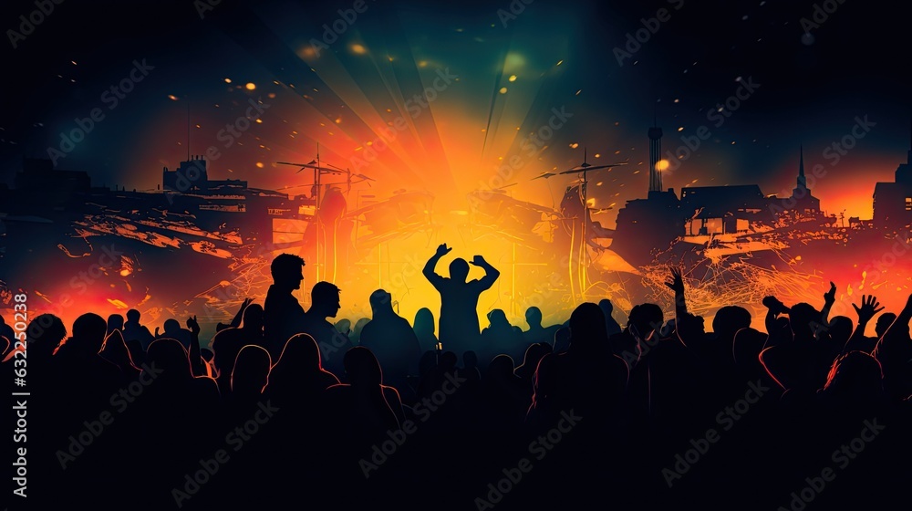 Background image of people at a concert