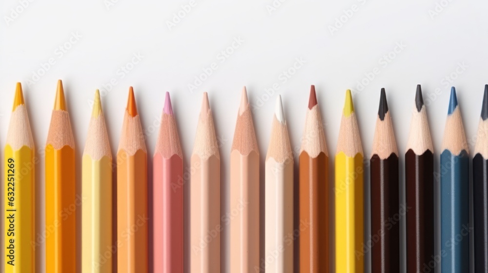 Vibrant Colored Pencils on Light Background AI Generated Vibrant Colored Pencils on Light Background AI Generated