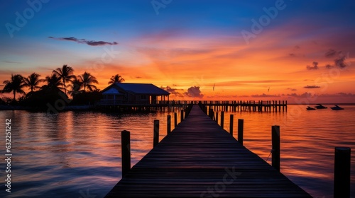 Sunrise at a dock in Islamorada Florida Keys