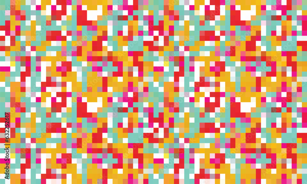 Pixelated Colorful Vibrant Geometric grid modern abstract pixel Noise Vector texture, Tile seamless pattern background