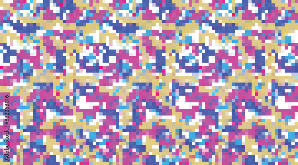 Fototapeta premium Pixelated Colorful Vibrant Geometric grid modern abstract pixel Noise Vector texture, Tile seamless pattern background