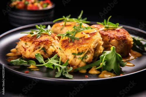 golden brown crab cakes on a plate