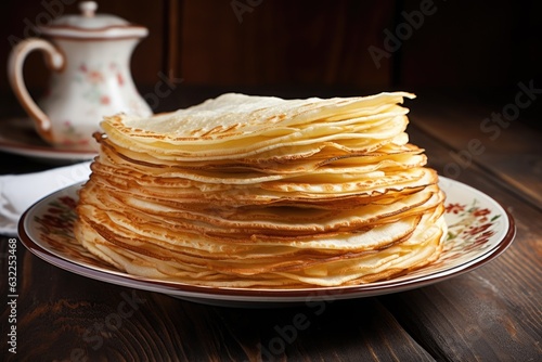 stack of freshly cooked crepes on a plate