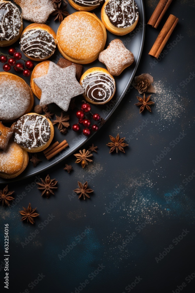 Festive Christmas Banner with Ample Space for Text - Top View AI Generated Festive Christmas Banner with Ample Space for Text - Top View AI Generated