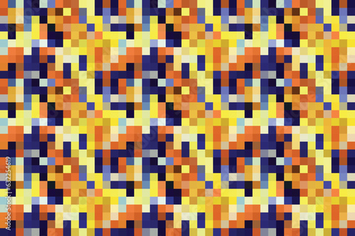 Pixelated Colorful Vibrant Geometric grid modern abstract pixel Noise Vector texture  Tile seamless pattern background