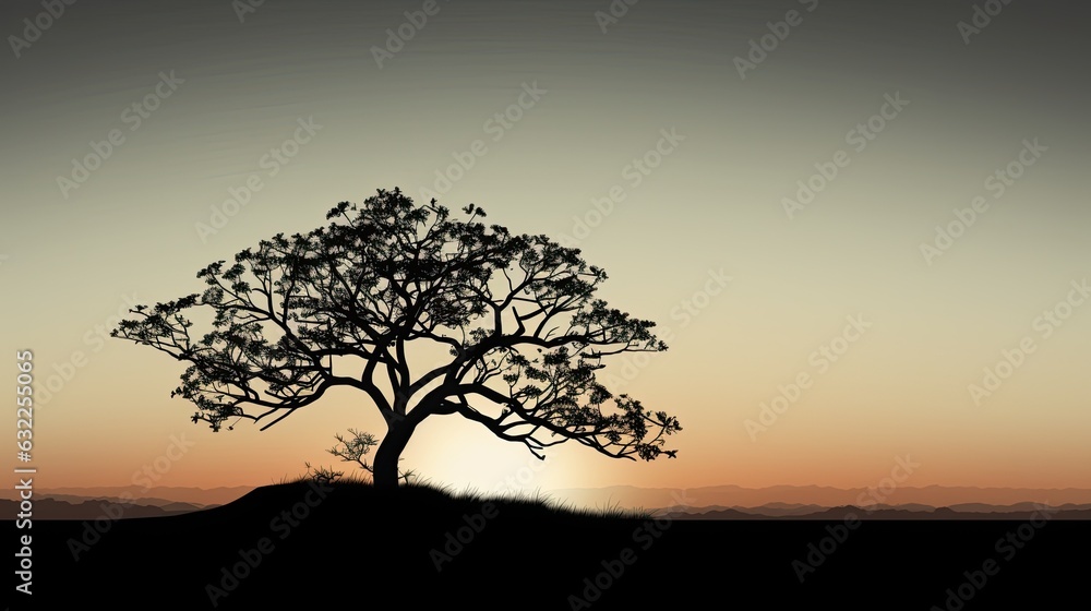Silhouette of a tree rural area captured in photograph Silhouette of a tree rural area captured in photograph