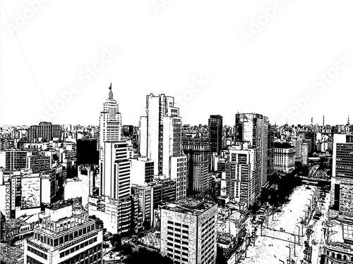 Sao Paulo downtown illustration
