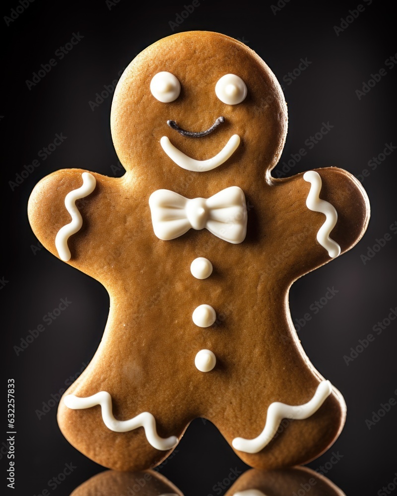 Smooth and Shiny Gingerbread Man with Bowtie AI Generated Smooth and Shiny Gingerbread Man with Bowtie AI Generated