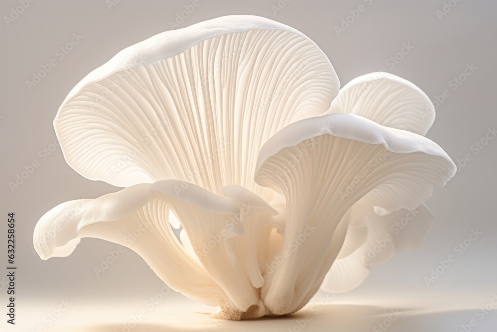Close up of white colored Oyster mushroom. AI generated Close up of white colored Oyster mushroom. AI generated