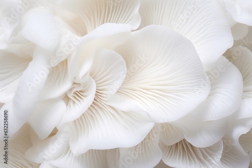 Close up of white colored Oyster mushroom. AI generated