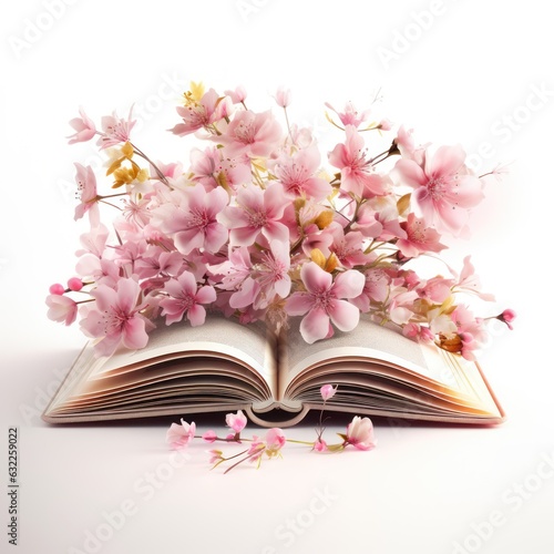 Minimalist Spring Flowers on an Open Book AI Generated © AlexandraRooss