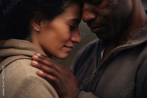 Warm Embrace of a Black Couple AI Generated