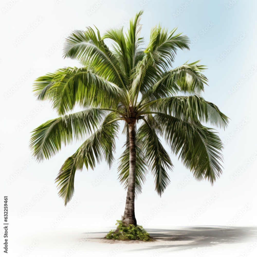 Coconut Tree Clipart on White Background AI Generated