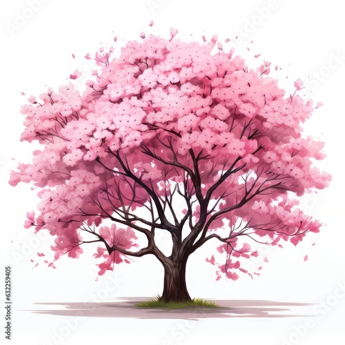 Cherry Tree Clipart on White Background AI Generated © AlexandraRooss
