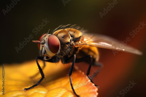 a fly on a tree branch