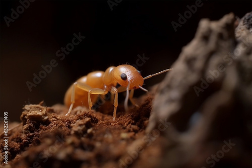 a termite in a mound of earth