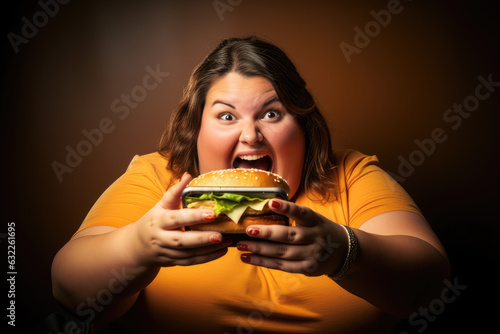 Person mit Burger und Smartphone