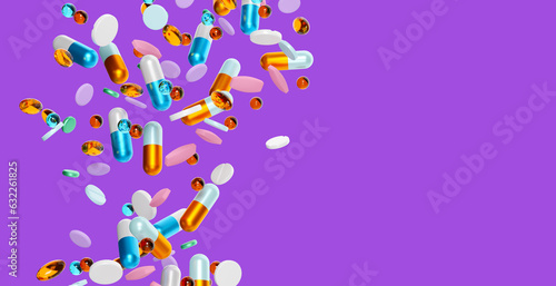 Background with medicines. ...