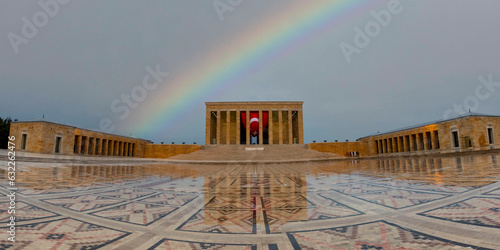 Mausoleum of Ataturk at amazing sunset   Ankara  Turkey