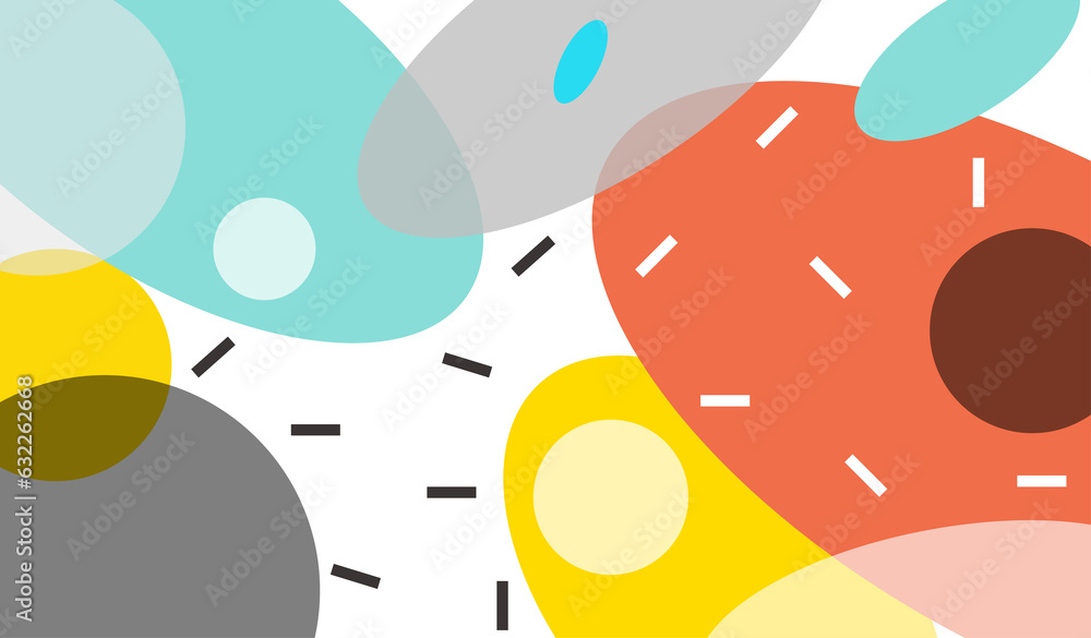 Abstract art color vector pattern background of colorful oval or circle shapes and lines design geometry illustration.