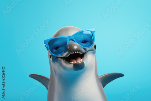 Happy Dolphin in Sunglasses photo