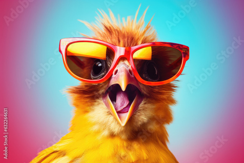 Cheerful Feathered Friend with Sunglasses © mimagephotos