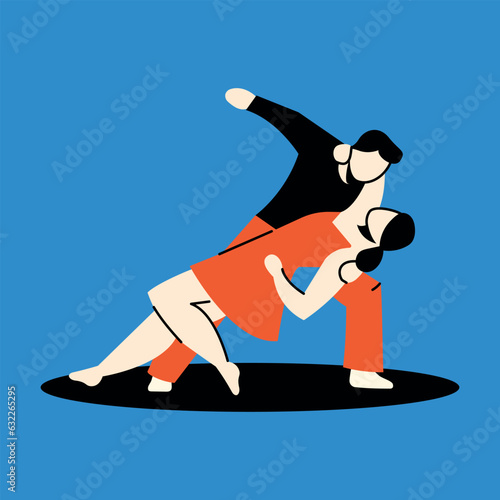 Couple dancing rumba color line icon. Pictogram for web page