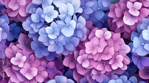 Colorful Hydrangeas: Lush Plants, Vibrant Leaves, and Beautiful Flowers AI Generated