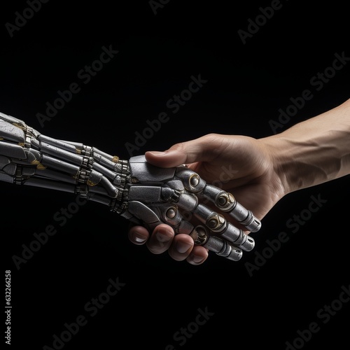 two 3d humans give their hand for handshake