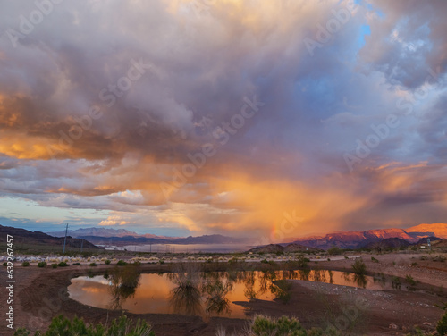 Dramatic stormy sky in Lake Mead area
