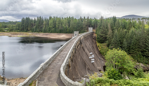 Laggan dam on River Spean and Loch Laggan generating hydroelectric  photo