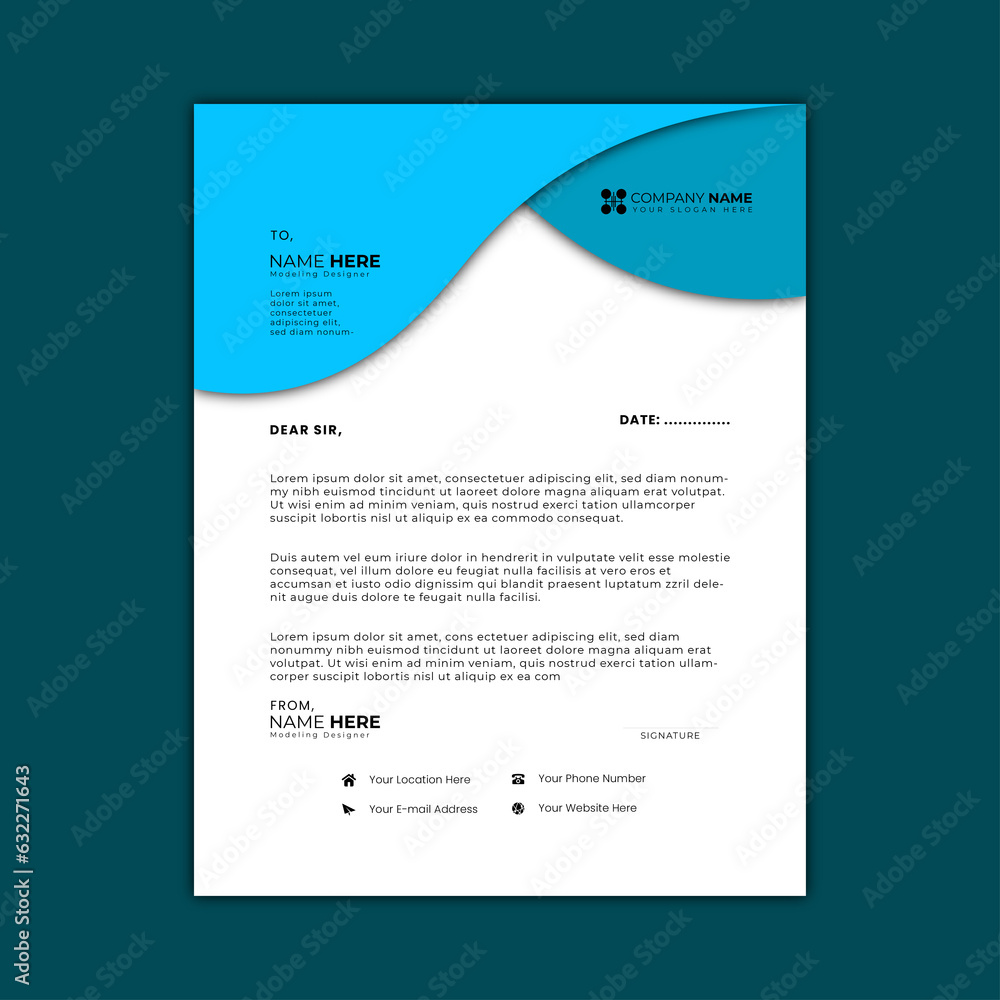 professional letterhead template free vector