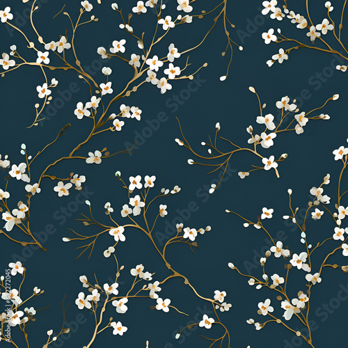 seamless floral pattern with flowers illustration beauty Ai generated