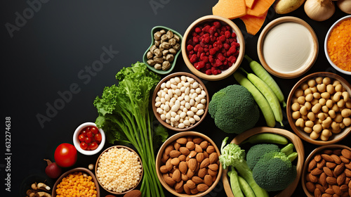 Alternative sources of plant proteins for Vegan, Plant-based, Vegetarian diet such as tofu, nuts, tempeh, nutritional yeast etc. Generative AI