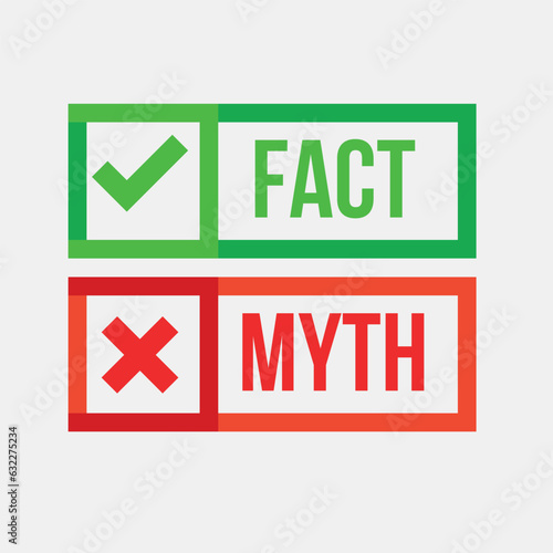 Fact vs Myth Logo concept vector illustration