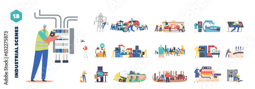 Industry Set. Sector Of Economic Activity Involving The Production Of Goods And Services, Using Various Processes